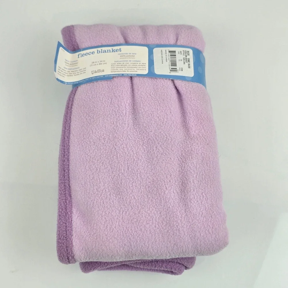 Just One Year Little Cupcake Fleece Baby Blanket Lavender Purple 28x34 Plush VTG
